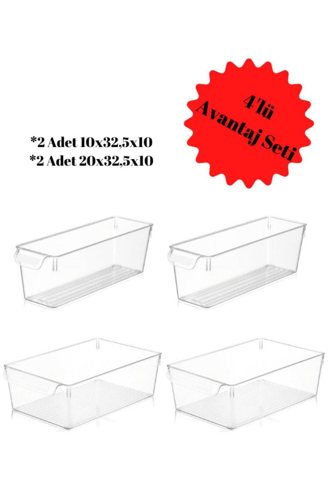 Set of 4 Refrigerator & Cabinet Organizer, Organizer Box - Swordslife