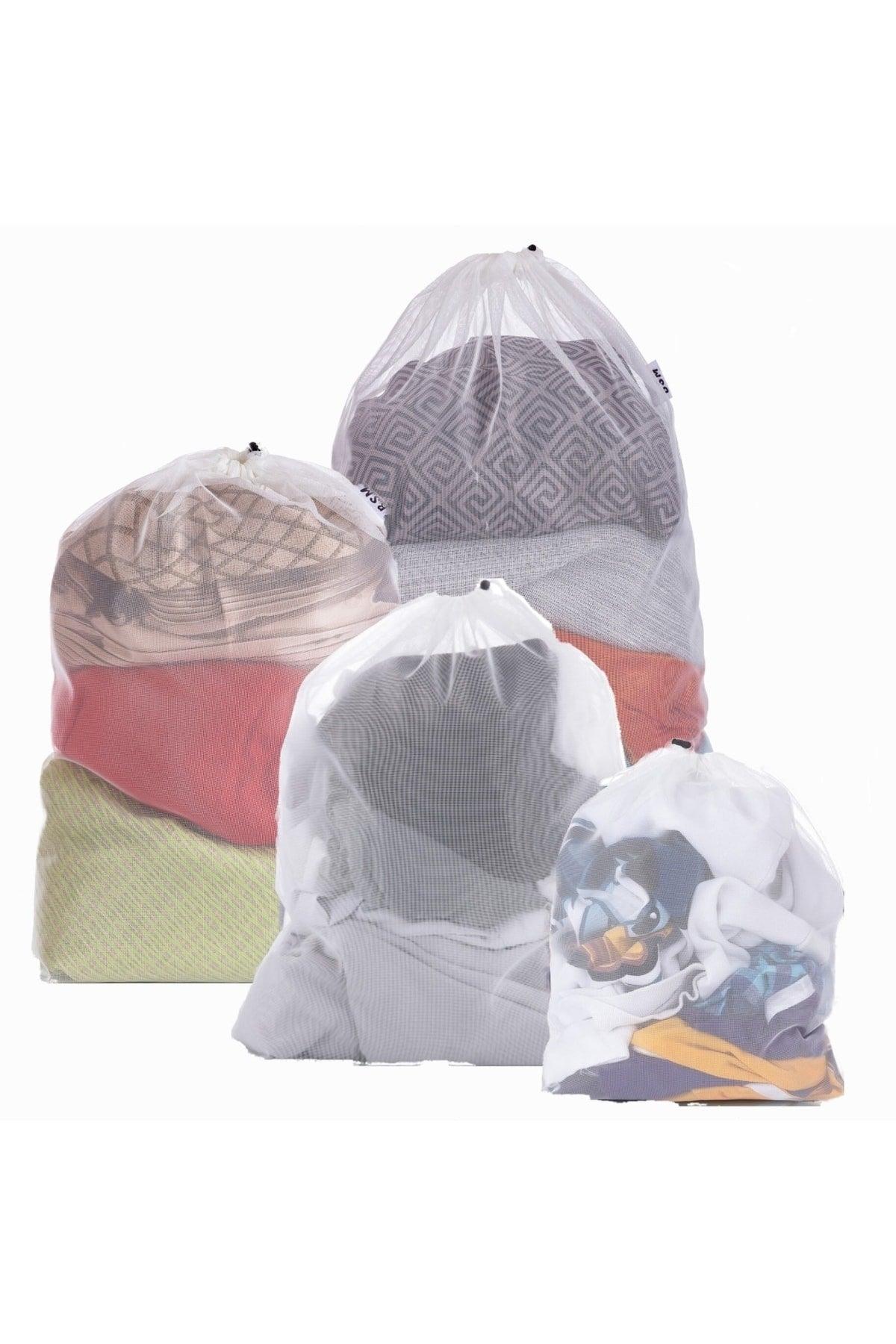 Set of 4 Laundry Bag Net with Rope Clips - Swordslife