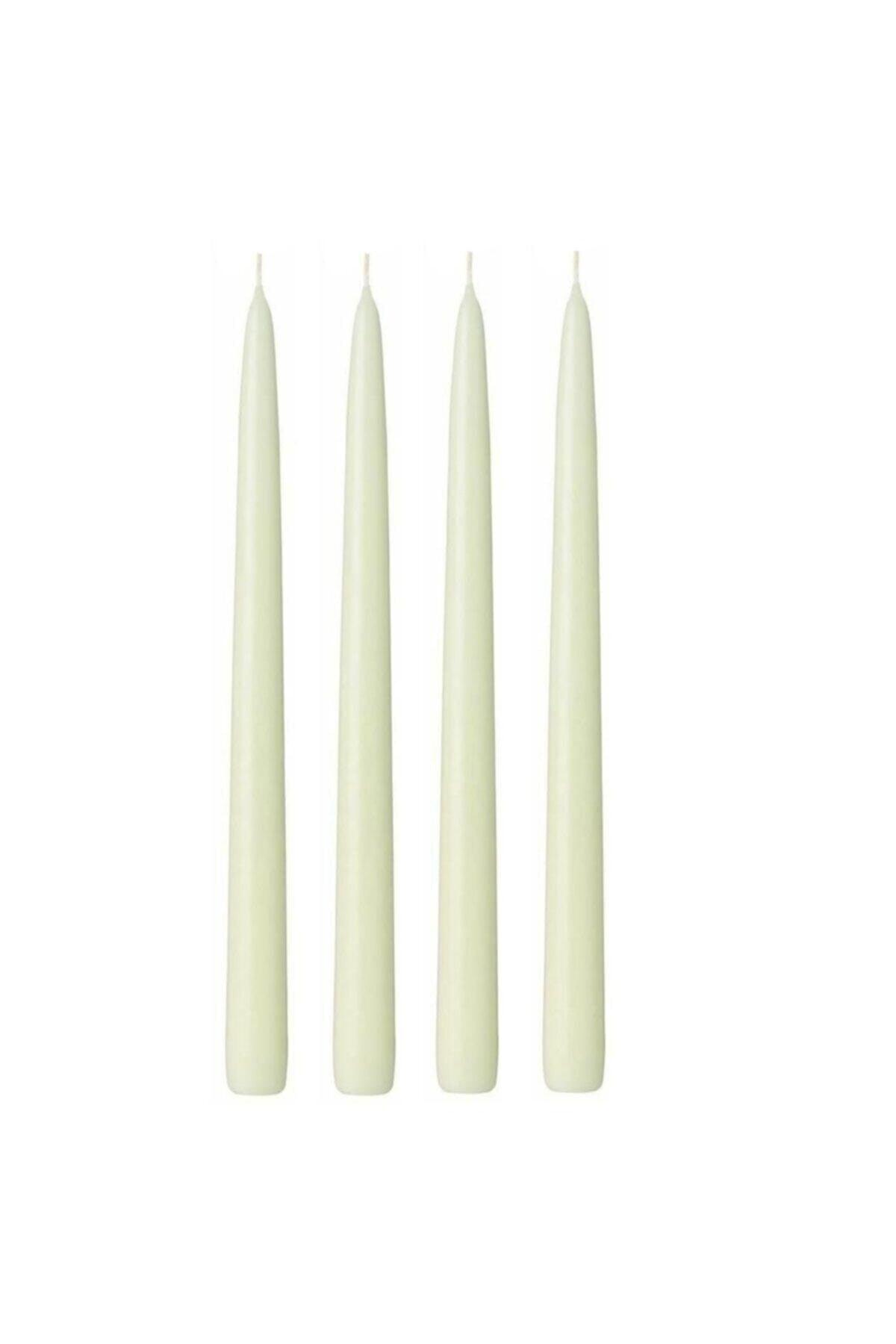 4 Pcs White Tapered Candlestick Candle