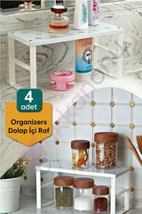 4 Pieces Small Organizer Cabinet Organizer Shelf, Cup Rack, Organizer Shelf - Swordslife