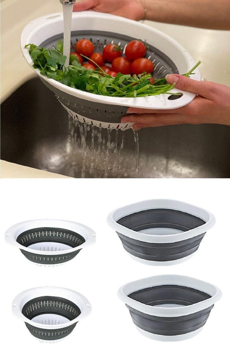 4 Pieces Folding Accordion Strainer And Basin Set - Swordslife