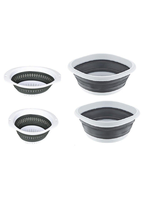 4 Pieces Folding Accordion Strainer And Basin Set - Swordslife