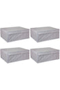 4 Pieces - Multi-Purpose (Laundry-storage-Organization Etc.) Storage Bag with Lid, Box - 50x40x19 - Base Box - Gray - Swordslife