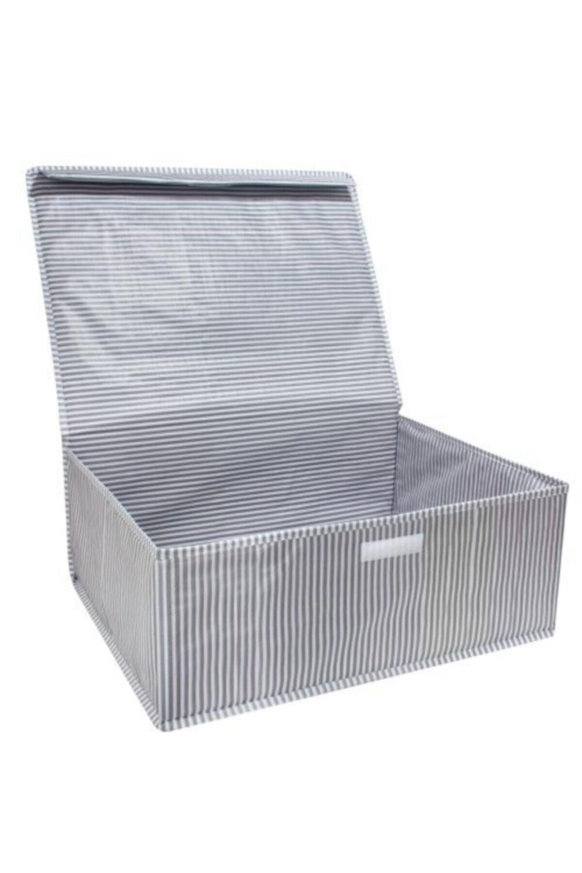 4 Pieces - Multi-Purpose (Laundry-storage-Organization Etc.) Storage Bag with Lid, Box - 50x40x19 - Base Box - Gray - Swordslife