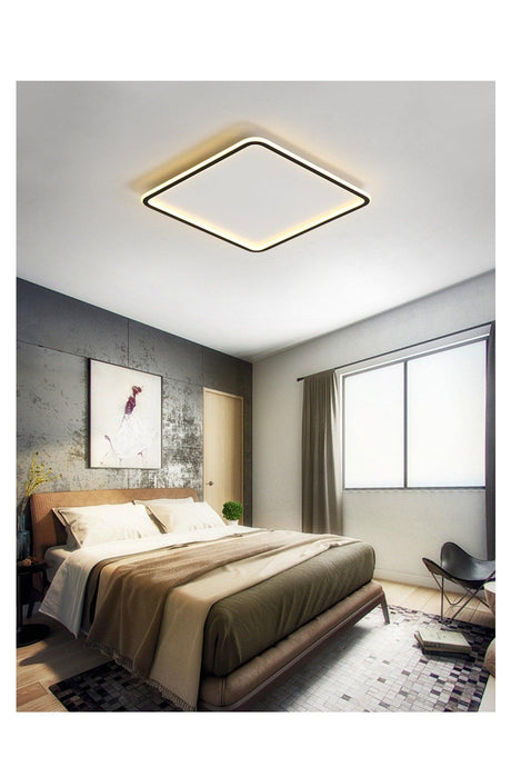40*40 Square Plafonyer Samsung Led Chandelier Black Color Frame 4000k - Swordslife