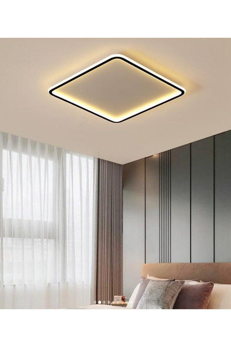 40*40 Square Plafonyer Samsung Led Chandelier Black Color Frame 4000k - Swordslife