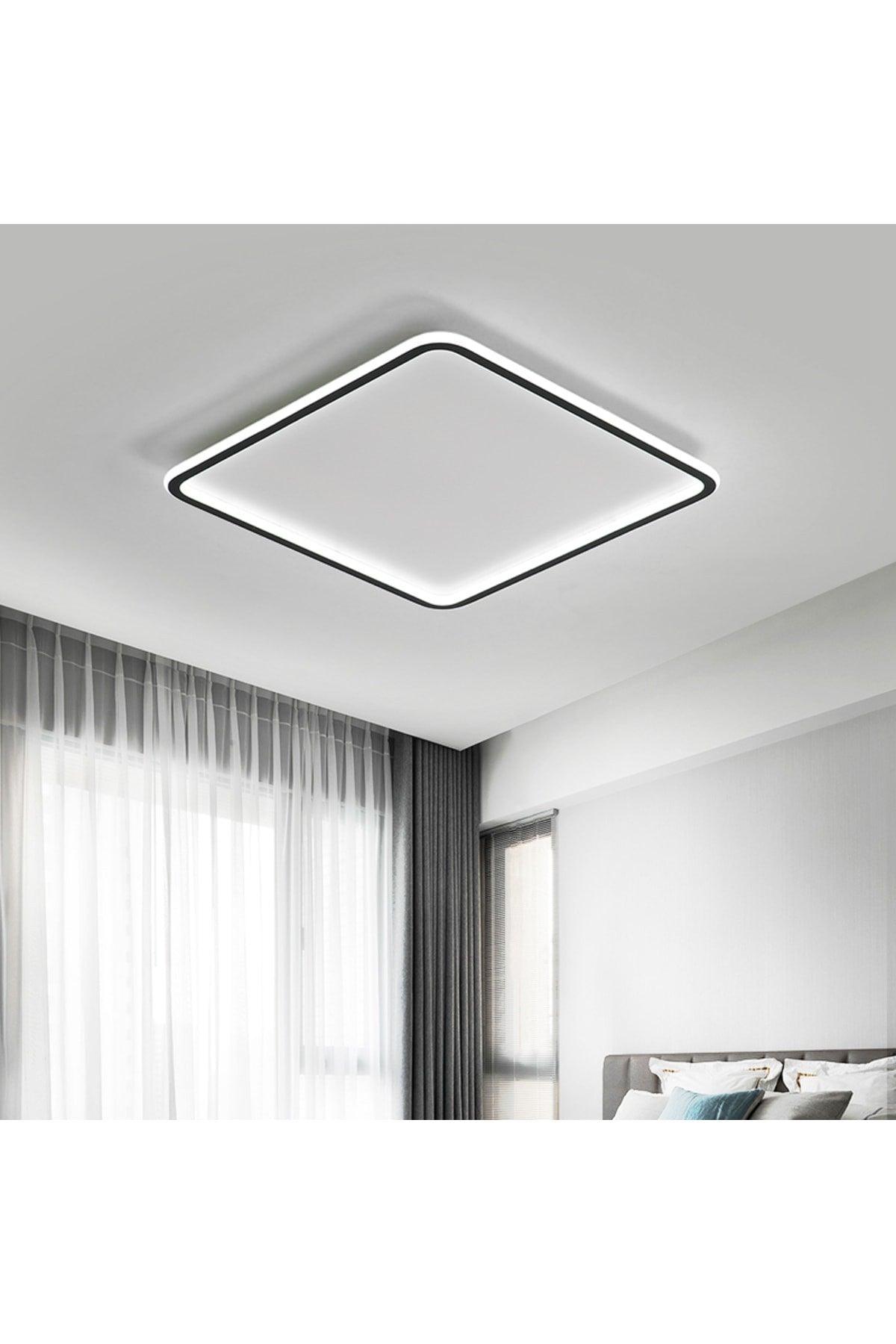 40*40 Square Plafonyer Samsung Led Chandelier Black Color Frame 4000k - Swordslife