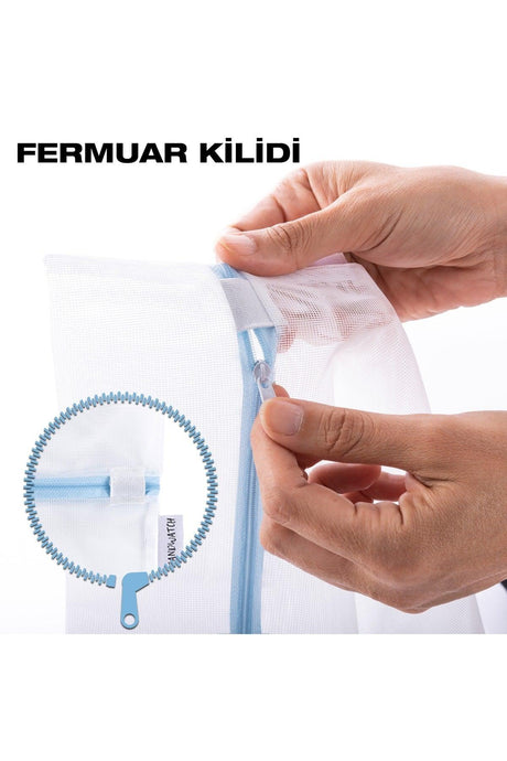 40*50 3 Pcs Laundry Washing Net Bag Washing Net Bag Colorful Zippered - Swordslife