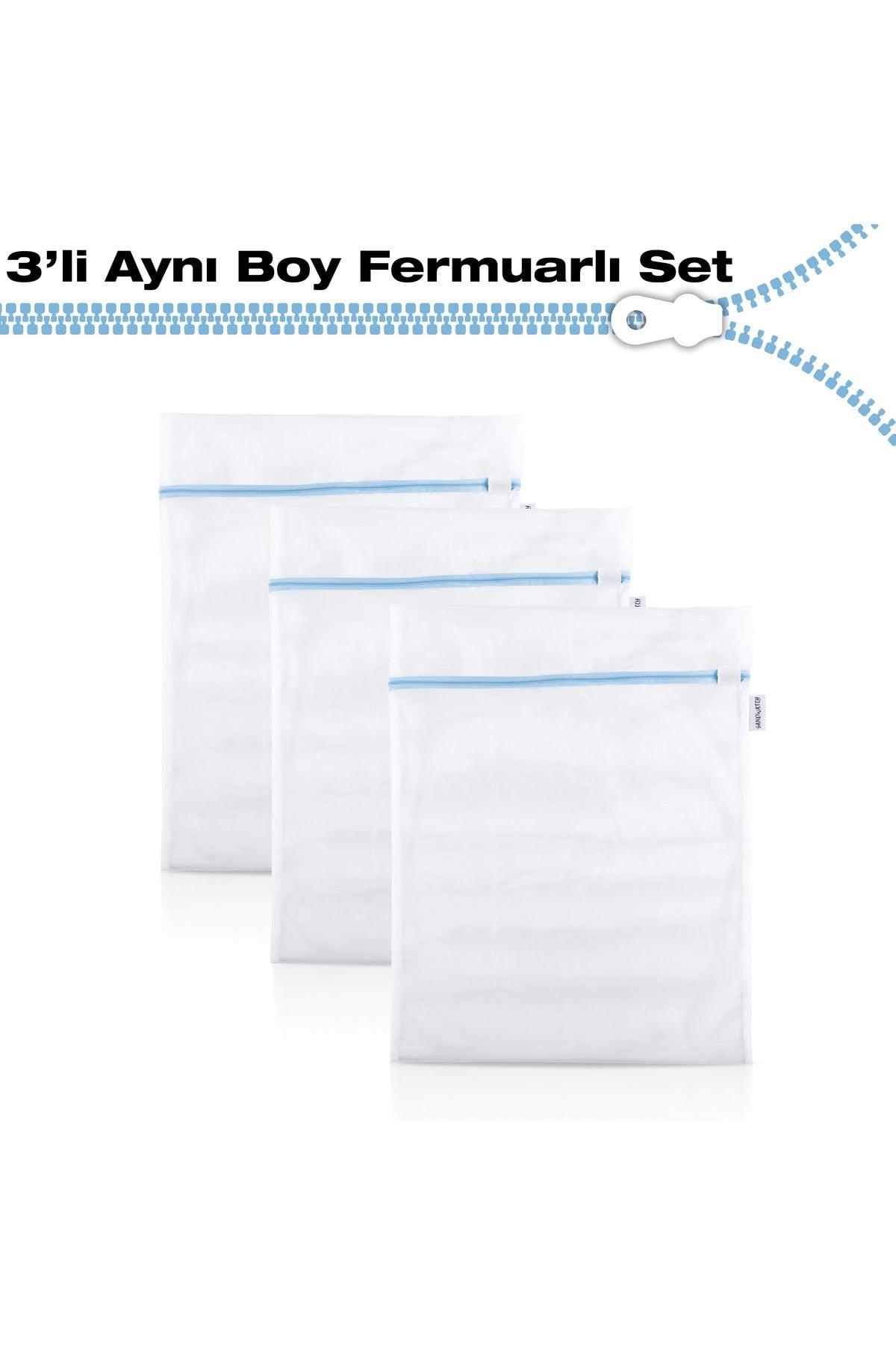 40*50 3 Pcs Laundry Washing Net Bag Washing Net Bag Colorful Zippered - Swordslife