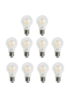 Pack of 10 E27 rustic LED filament bulbs (3000K, 4W, 400 lumens)