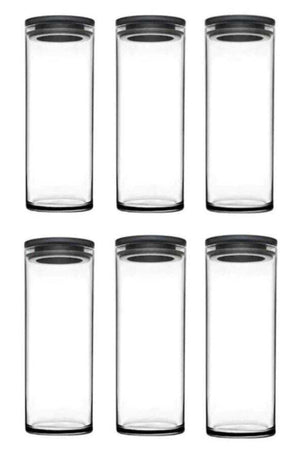 43756 Vacuum Glass Jar - Glass Supply Storage Container 6 Pcs. Gray 43756 - Swordslife