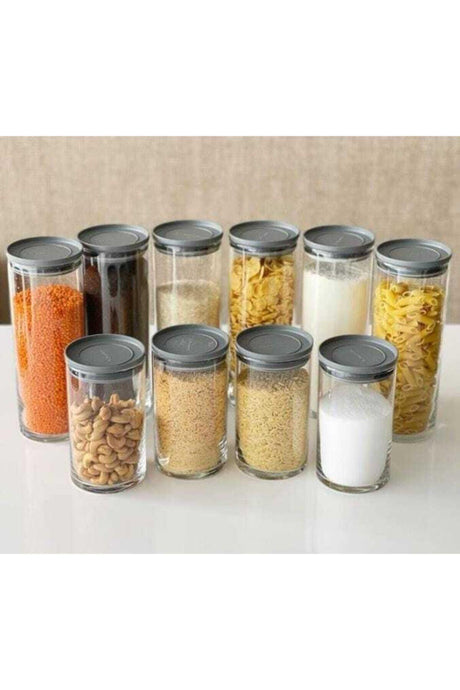 43756 Vacuum Glass Jar - Glass Supply Storage Container 6 Pcs. Gray 43756 - Swordslife