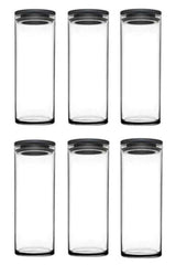 43756 Vacuum Glass Jar - Glass Supply Storage Container 6 Pcs. Gray 43756 - Swordslife