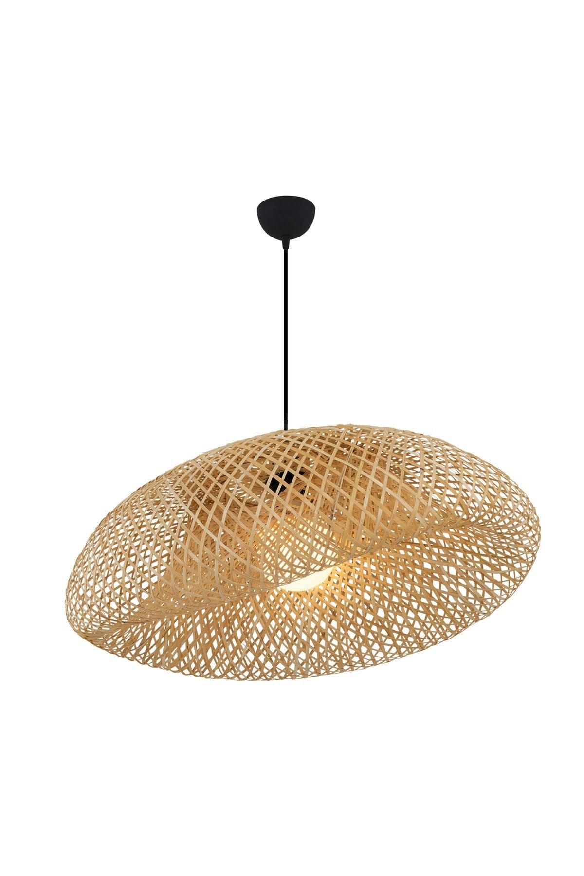 4460-35 Wicker Pendant Lamp 60x45x20 Cm Bamboo - Swordslife