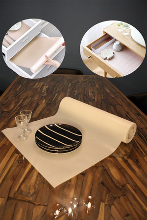 45 Cm X 10 Meter Cream Straw Pattern Shelf Cover