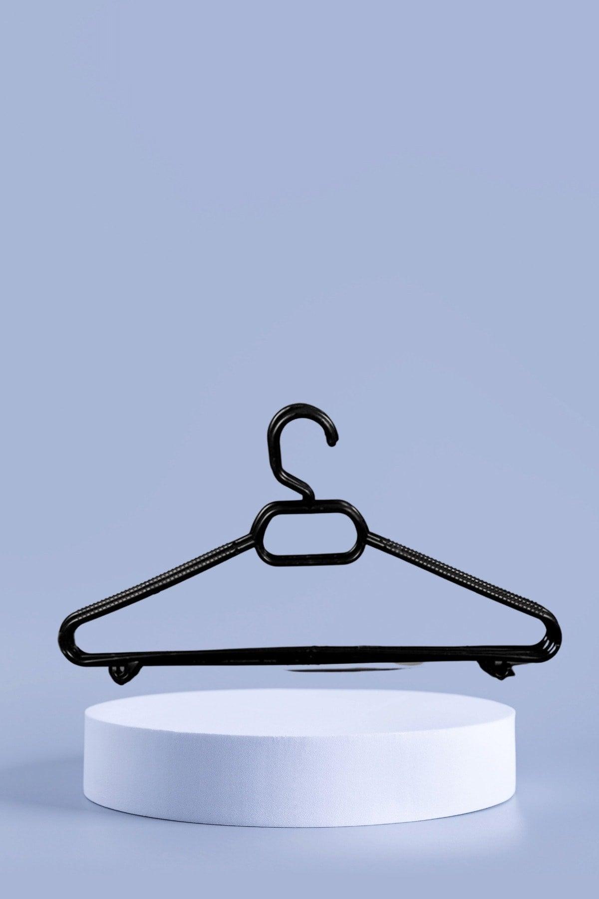 48 Pieces Black Plastic Clothes Hanger Set of 48