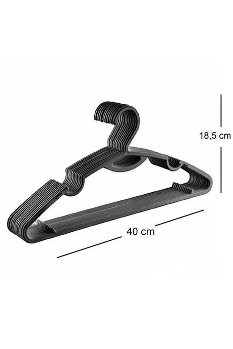 48 Pieces Plastic Hanger - Clothes Shirt Trousers Hanger Black Hanger - Swordslife