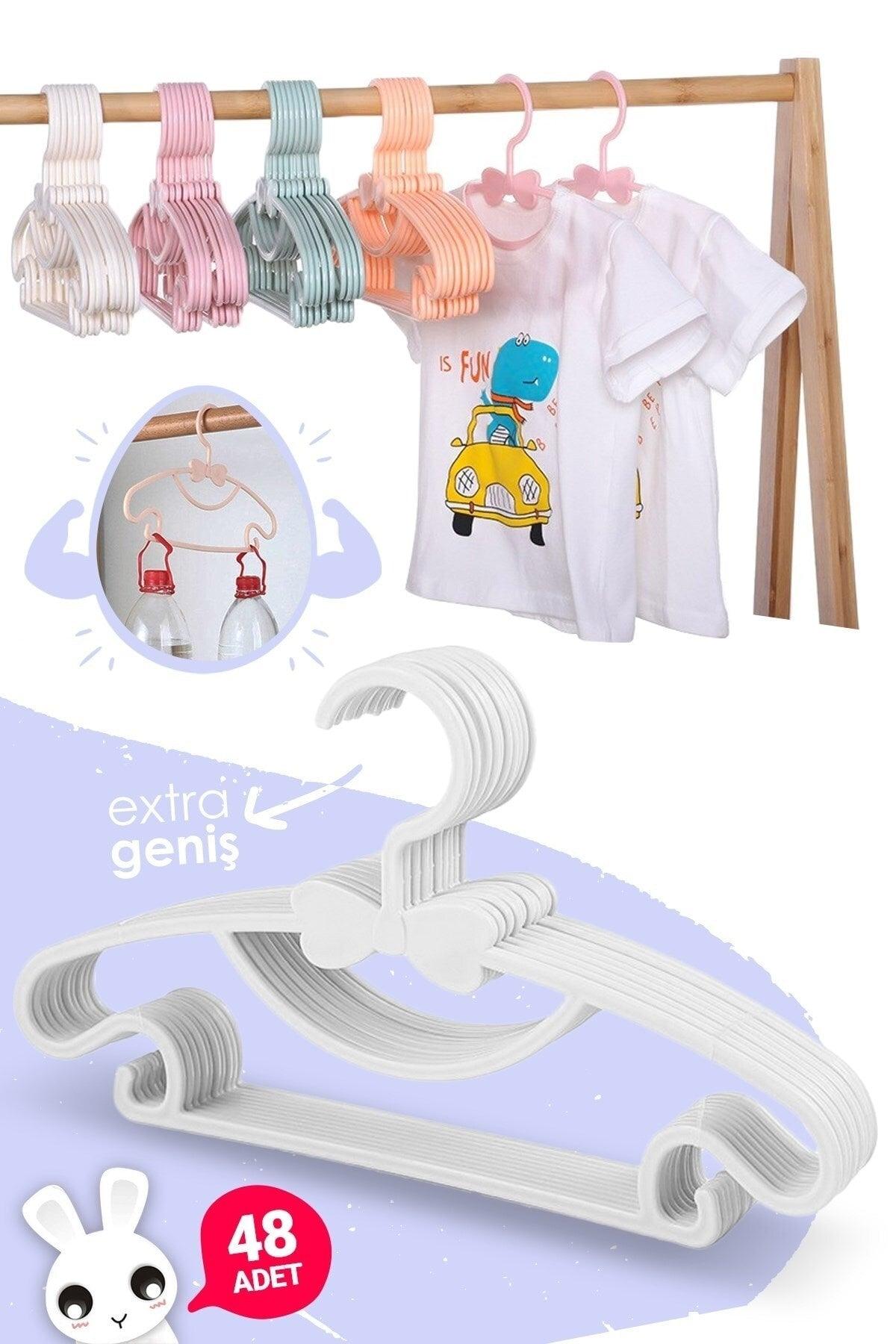 48 Pieces White Baby Clothes Hanger with Bow Butterfly Baby Kids Clothes Hanger - Swordslife