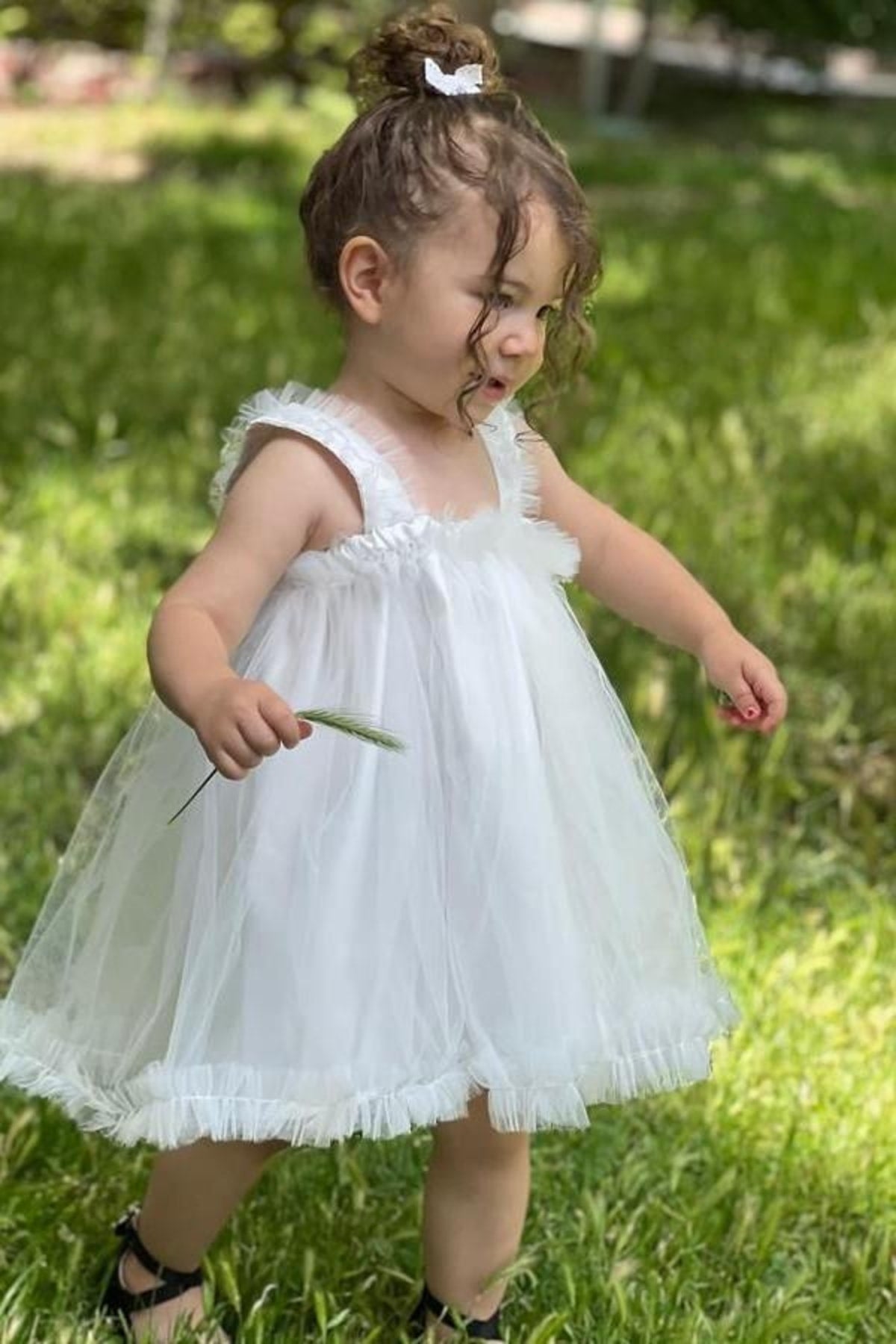 White Snow White Girl Kids Party Dress Birthday Dress - White