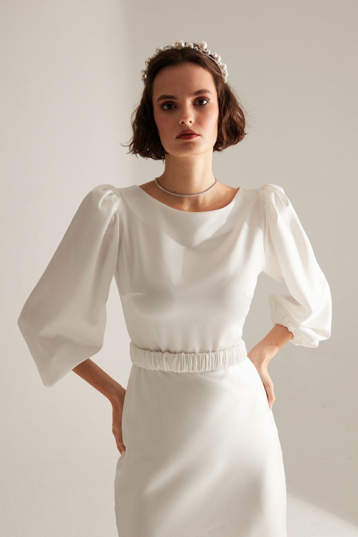 Heleny Special Design White Engagement Dress - Swordslife