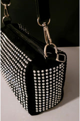 Bhm Mini Black Stone Nubuck Chain Hand And Shoulder Bag