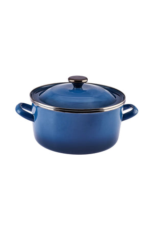Pietra 7-teiliges Emaille-Kochgeschirr-Set, Marineblau
