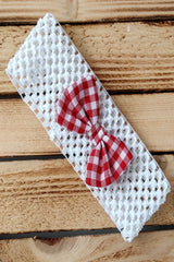 Baby Girl Red Gingham Cherry Detail Lace Hair Band Summer Dress
