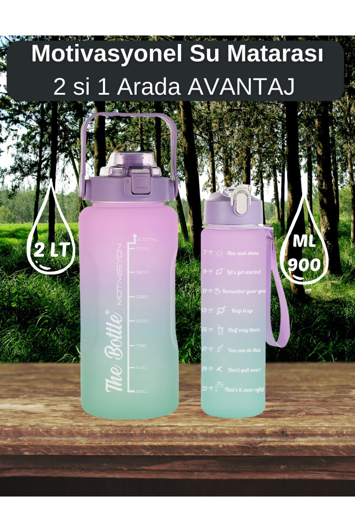 The Bottle Motivational 2-Pack Water Bottle Water Bottle Water Bottle 2Lt 750Ml Baby Tritan Water Bottle Water Bottle