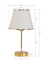 Rüzgar Pasta Single Pendant Lamp Chandelier and Gold Lampshade Set Cream