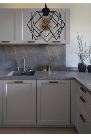 Black Multi Square Single Pendant Chandelier (Without Glass)