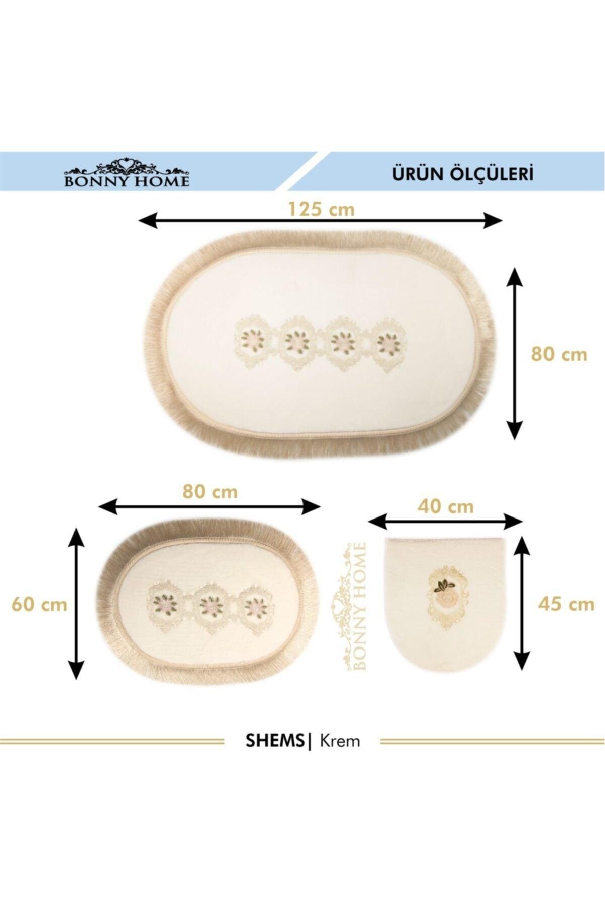 Shems Cream 6 Pcs Bath Set Dirty Laundry Basket Set + Bath Mat Set - Swordslife