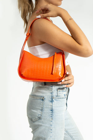Women'S Crocodile Baguette Bag