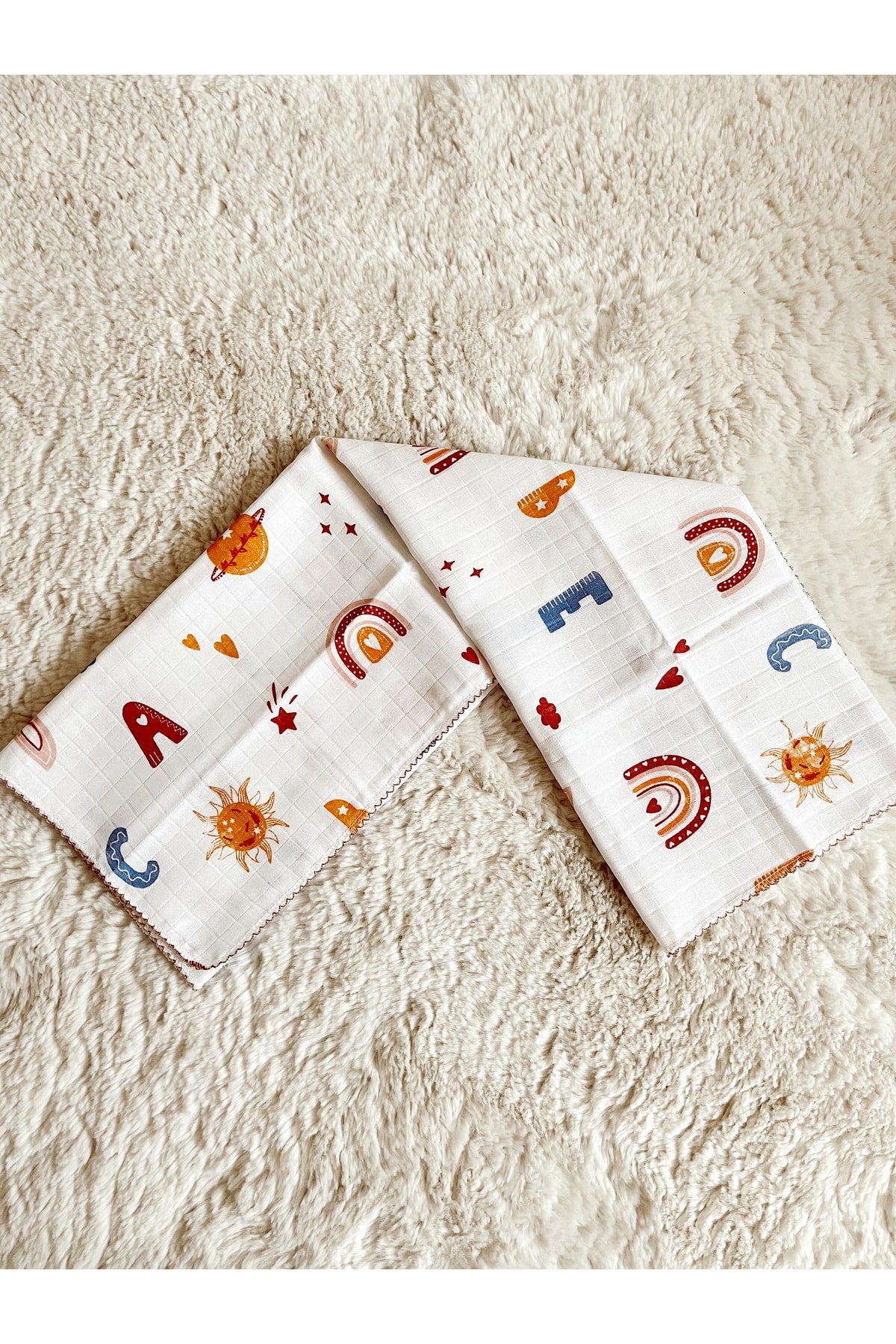 Multi-Purpose Muslin Blanket 80X90 Cm Baby & Child & Newborn Color Letter Muslin Blanket, Muslin Cloth