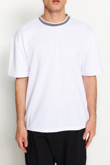 Limited Edition White Men's Relaxed Crew Neck Short Sleeve T-Shirt TMNSS23TS00079