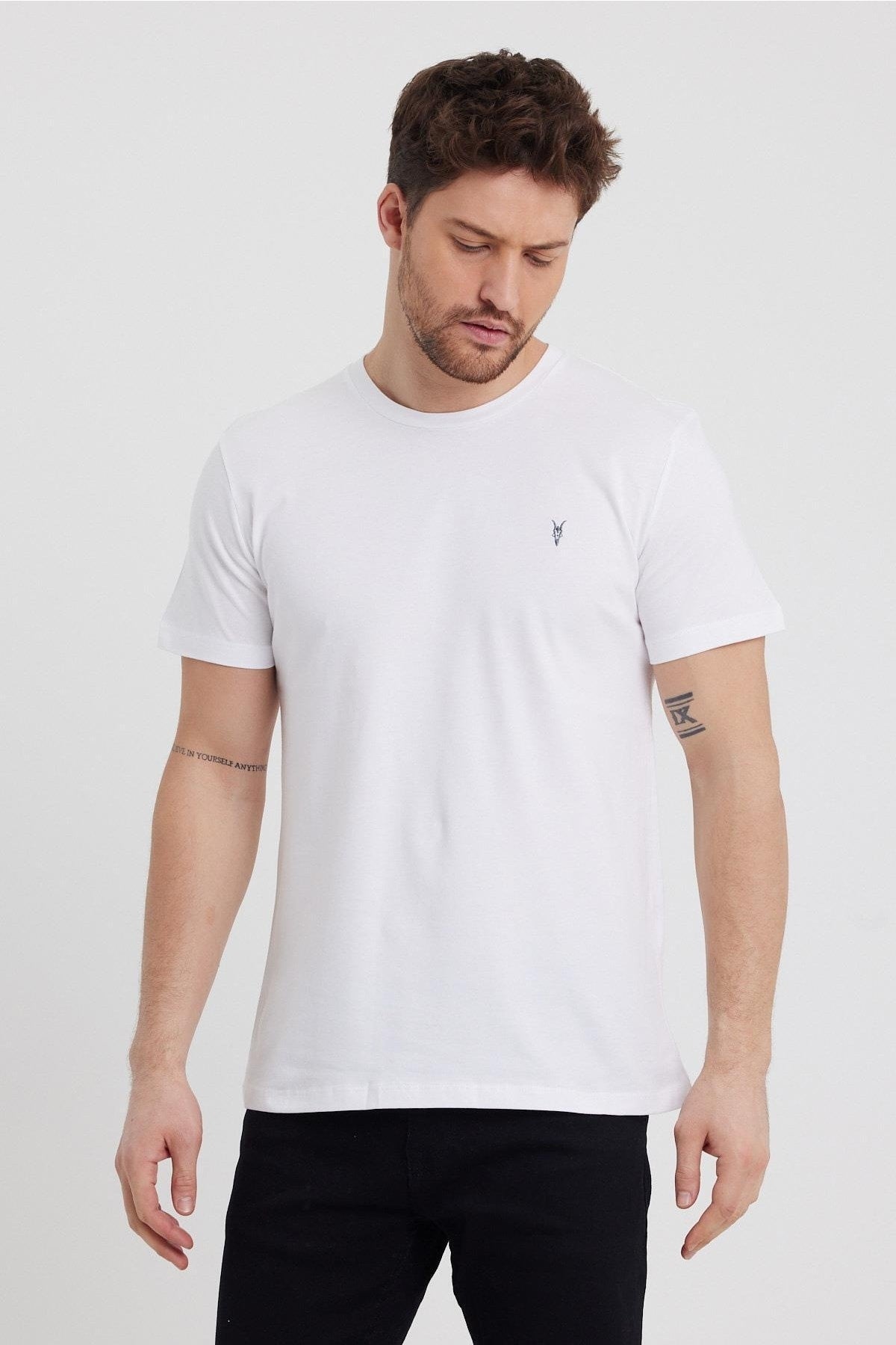 Standardmuster Basic Rundhalsausschnitt Bestickte 5er-Pack Herren-T-Shirts