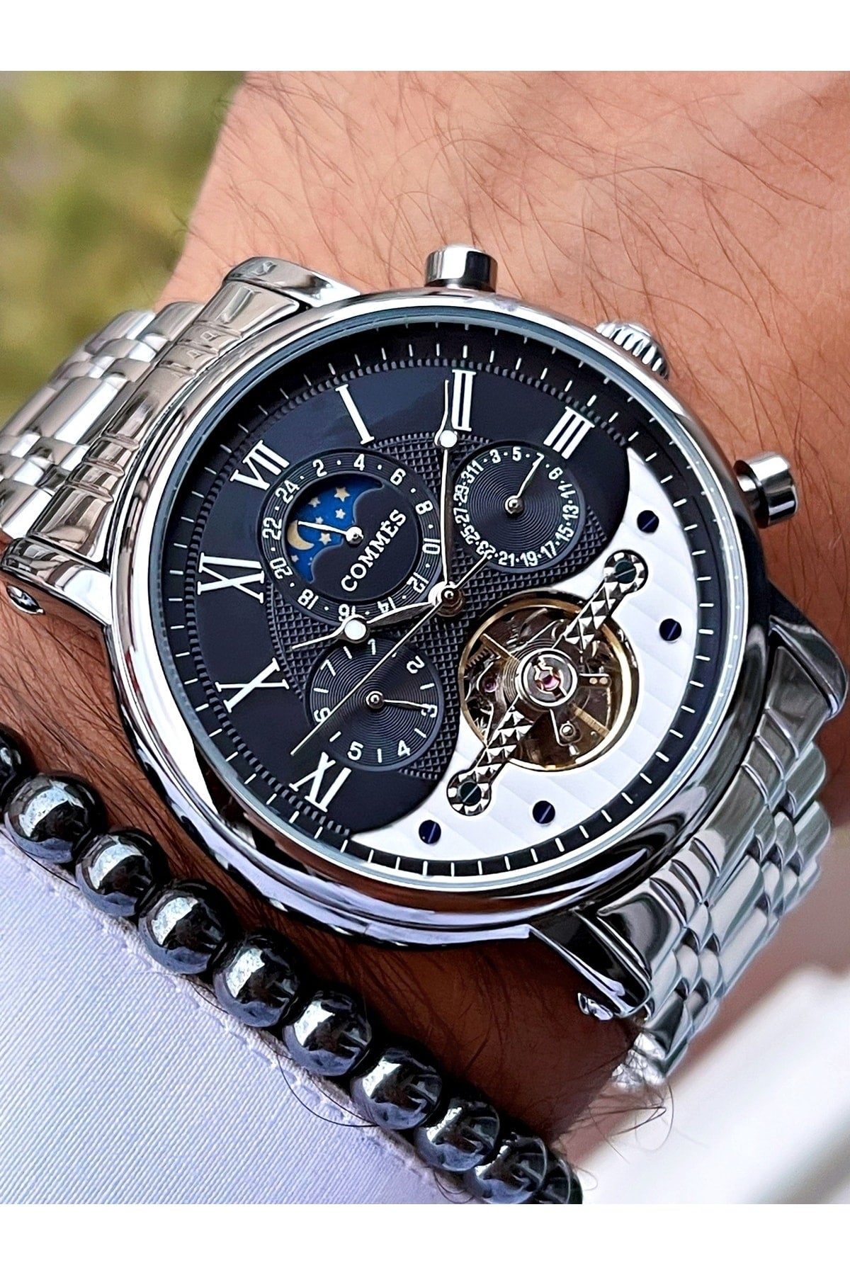 Zeit Automatische Bewegung Luxus Herren Armbanduhr