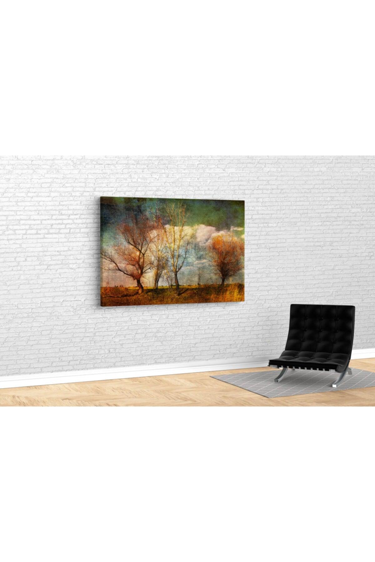 Orange Oil Painting Trees Canvas Print - Swordslife