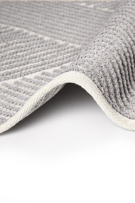 Moana Natural Cotton Bathroom Rug Set 50x80+40x50 Cm - Gray - Swordslife