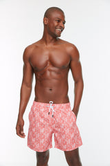 Pink Men's Printed Standard Size Swimwear Marine Shorts TMNSS21DS0011