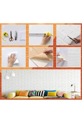 70x54 Cm Self Adhesive Flexible Foam Wallpaper Panel 3d Dimensional Brick Pattern - Swordslife