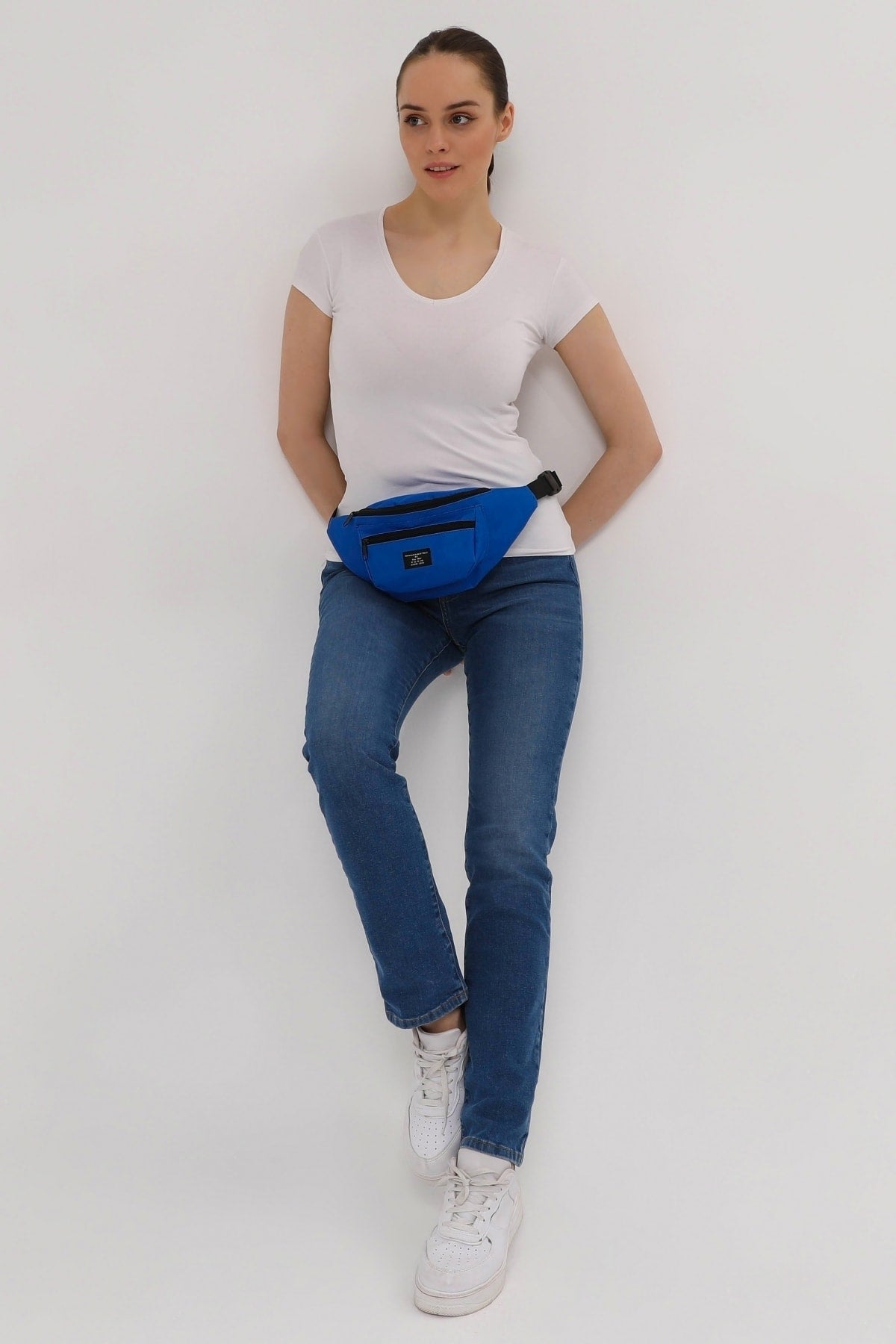 Unisex Blue 2-Compartment Shoulder And Waist Bag