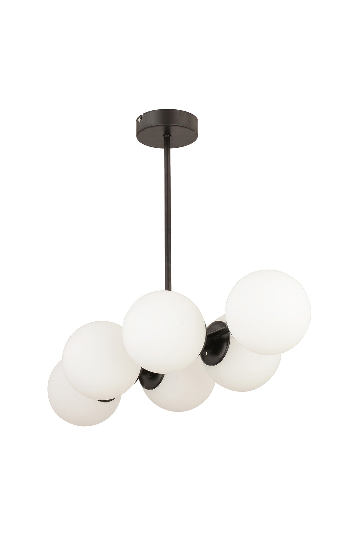 Lema 6-teiliger schwarzer moderner Esstisch über dem Schlafzimmer-Wohnzimmer-Kronleuchter