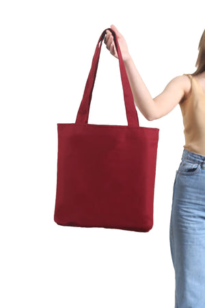 Claret Red Bag für Damen mit Reißverschluss, Hand- und Schultertasche aus Canvas