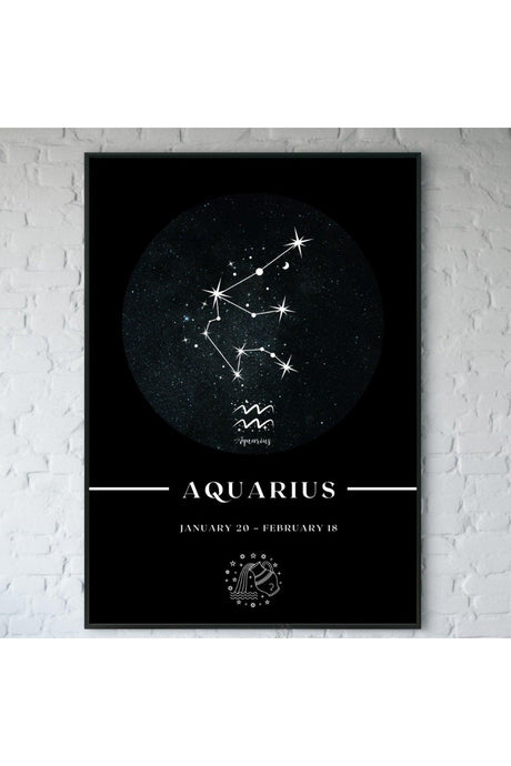 Aquarius Aquarius Constellation Constellation Chart Astrology Horoscope Symbol 34x44cm - Swordslife