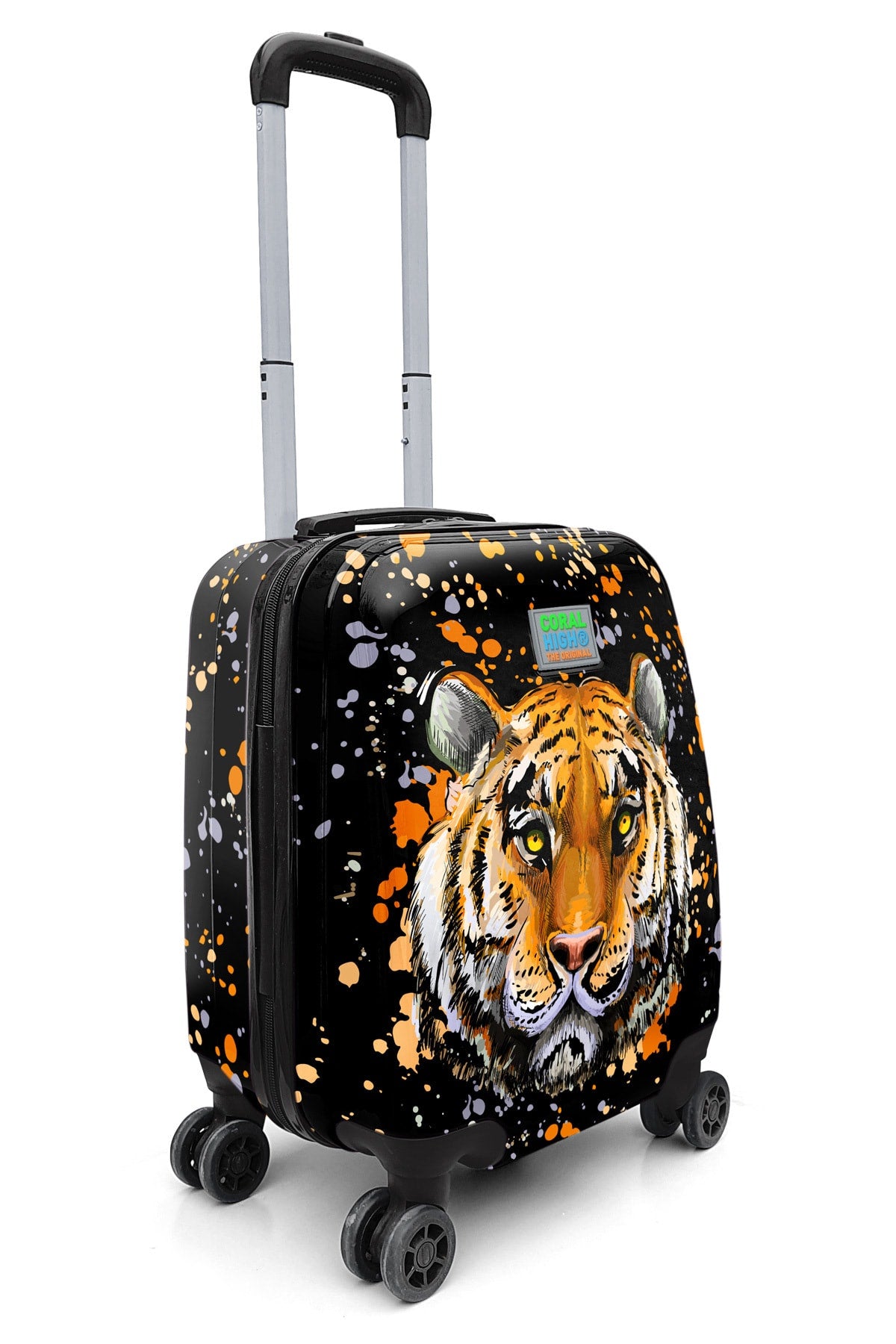 Kids Black Tiger Patterned Luggage 16758