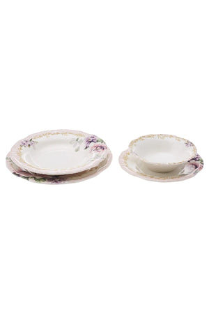 Flory 24 Pcs Porcelain Dinnerware Set For 6 Persons