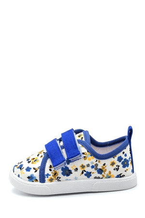 Floral Patterned Double Velcro Linen Sports Children'S Shoes-Saks-F-498