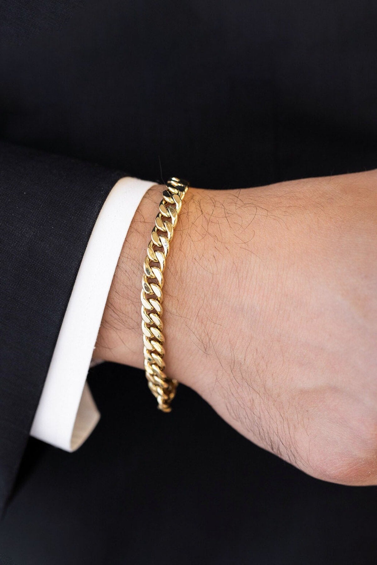 Gurmet Classic Black Gold Men'S Steel Bracelet