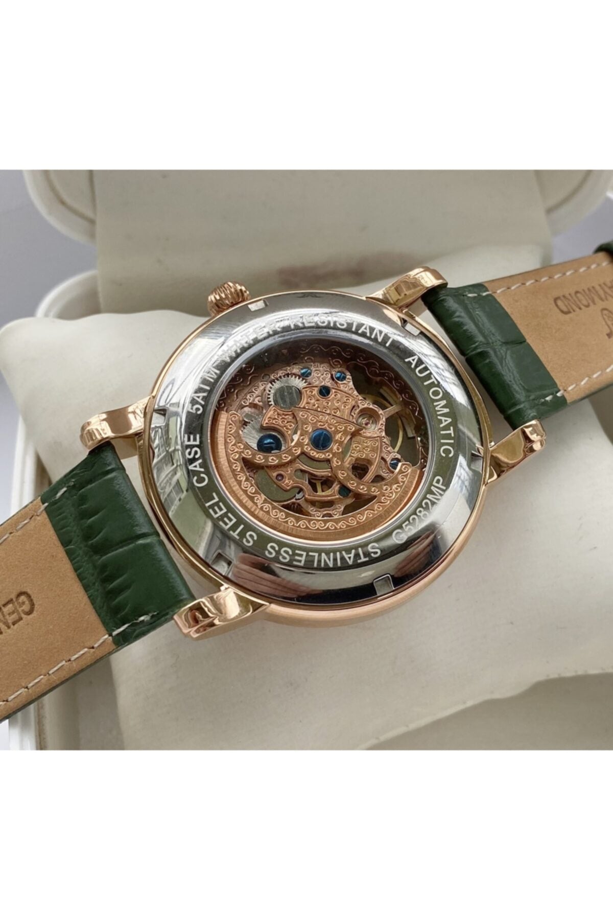 Swiss Green Skeleton Automatic Men'S Wristwatch