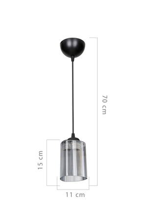 Smoked Optical Promo Pendant Lamp - Glass With Double Bulb Look